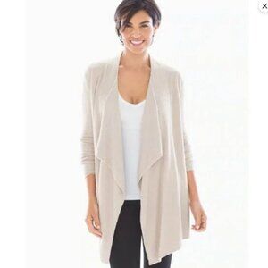 BAREFOOT DREAMS Bamboo Chic Lite Calypso Wrap Cardigan Sweater 436 S/M Cream